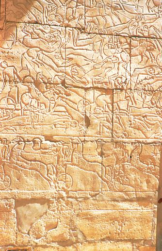 Die Schlacht; Relief am Ramesseum